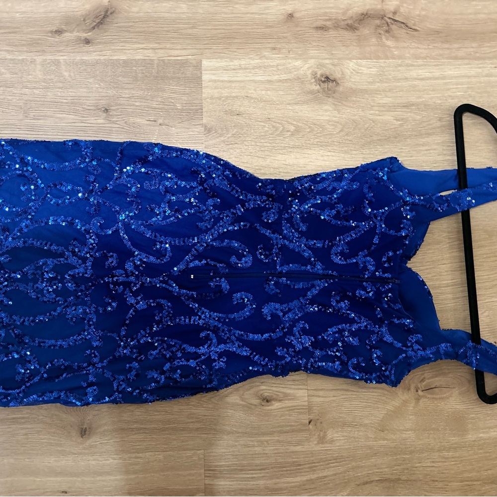 Blue Sequin bodycon Dress